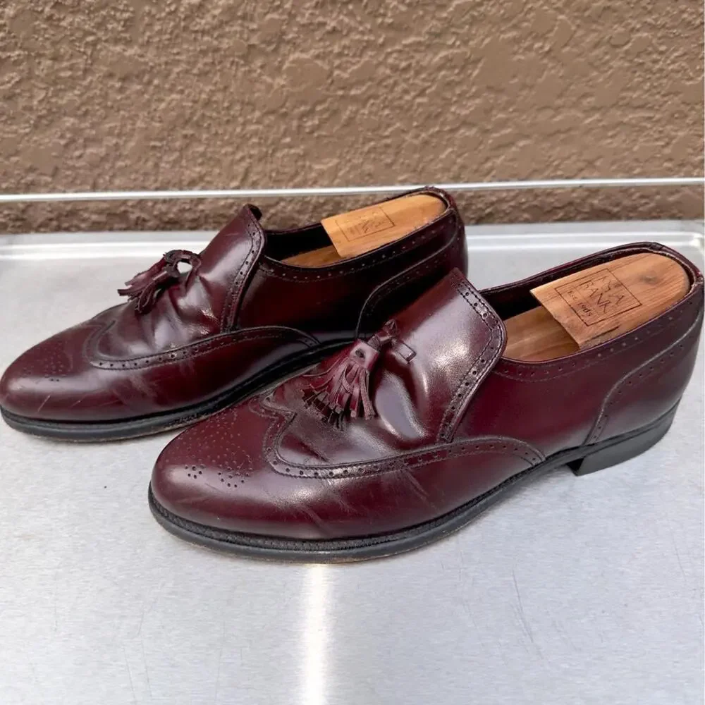 Bostonian Classics Burgundy Leather Loafer Dress Shoes - Size 8 D/B